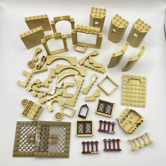 LEGO Tans and Brown, Building Pieces, Panels, Arches, Approx. 155g