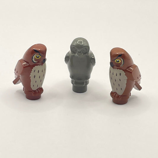 LEGO Brown and Grey Owls, 3 Pieces