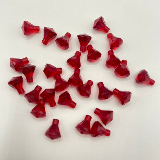 LEGO 25 Pieces Transparent Red 1x1 Jewels