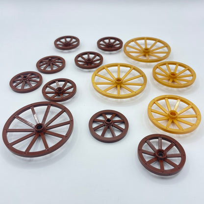 LEGO Wagon Wheels, Gold and Brown, 13 Pieces