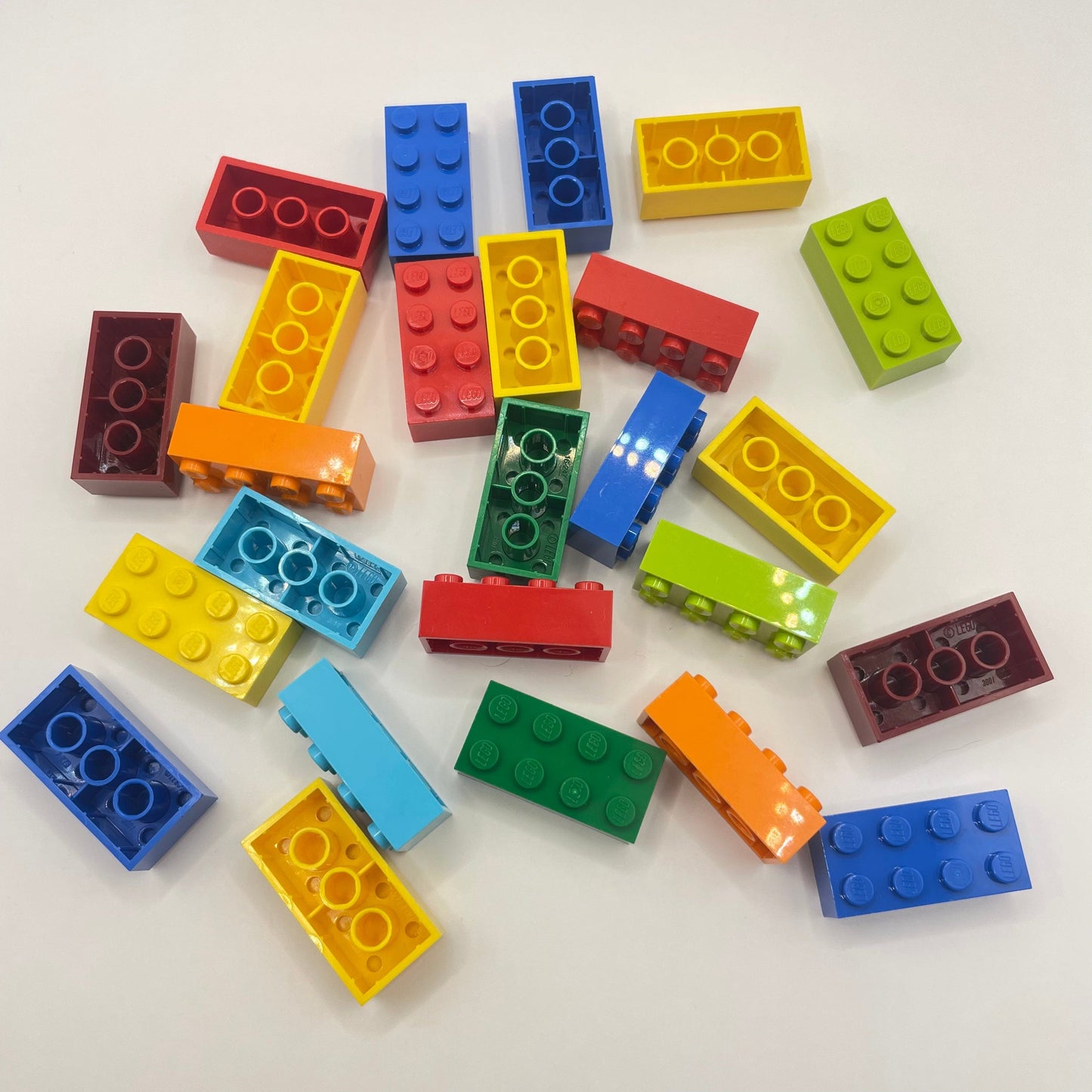 LEGO 2 x 4 Bricks, Mixed Colours, 25 Pieces