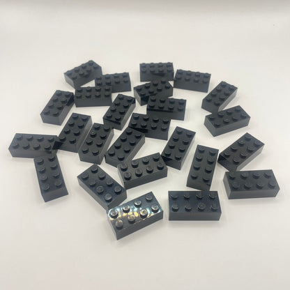 LEGO 2 x 4 Bricks, Black, 25 Pieces