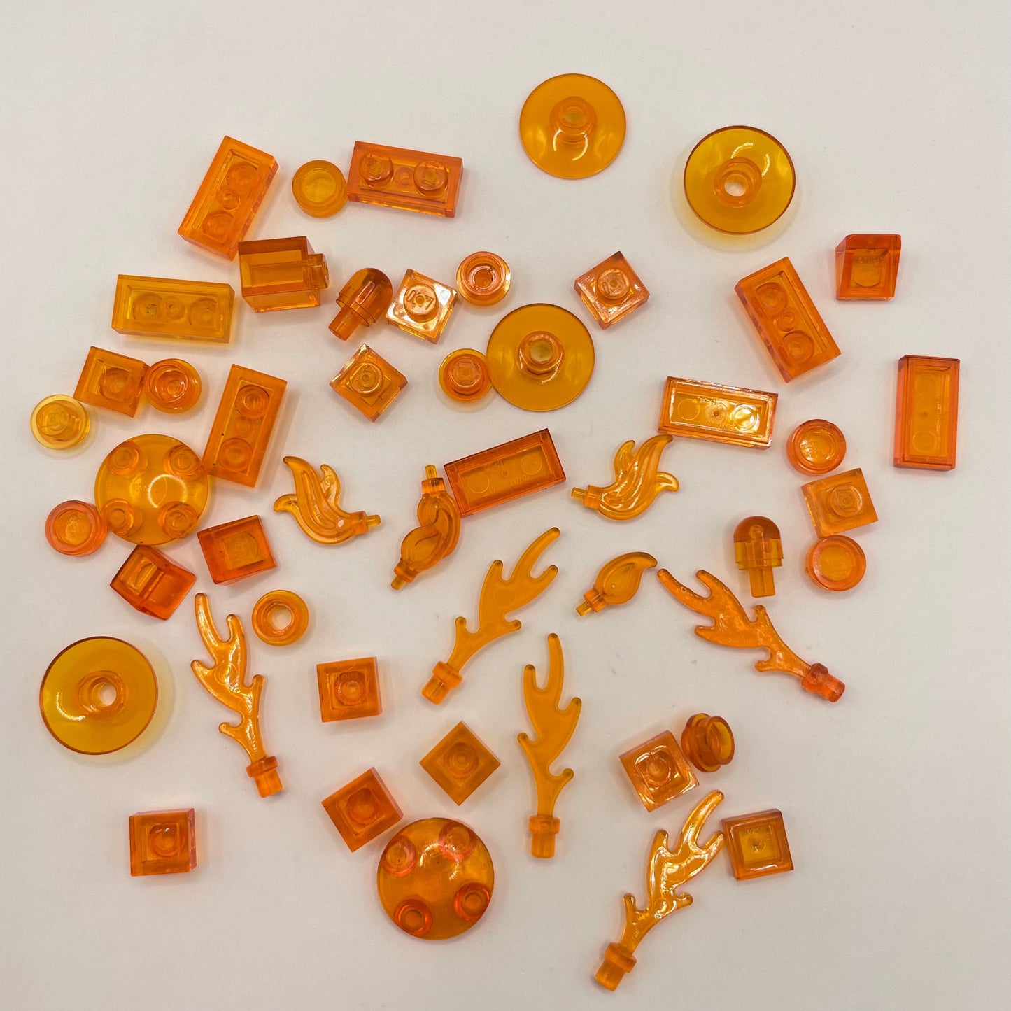 LEGO 50 Pieces Trans-Orange Plates, Flames, Energy Effects