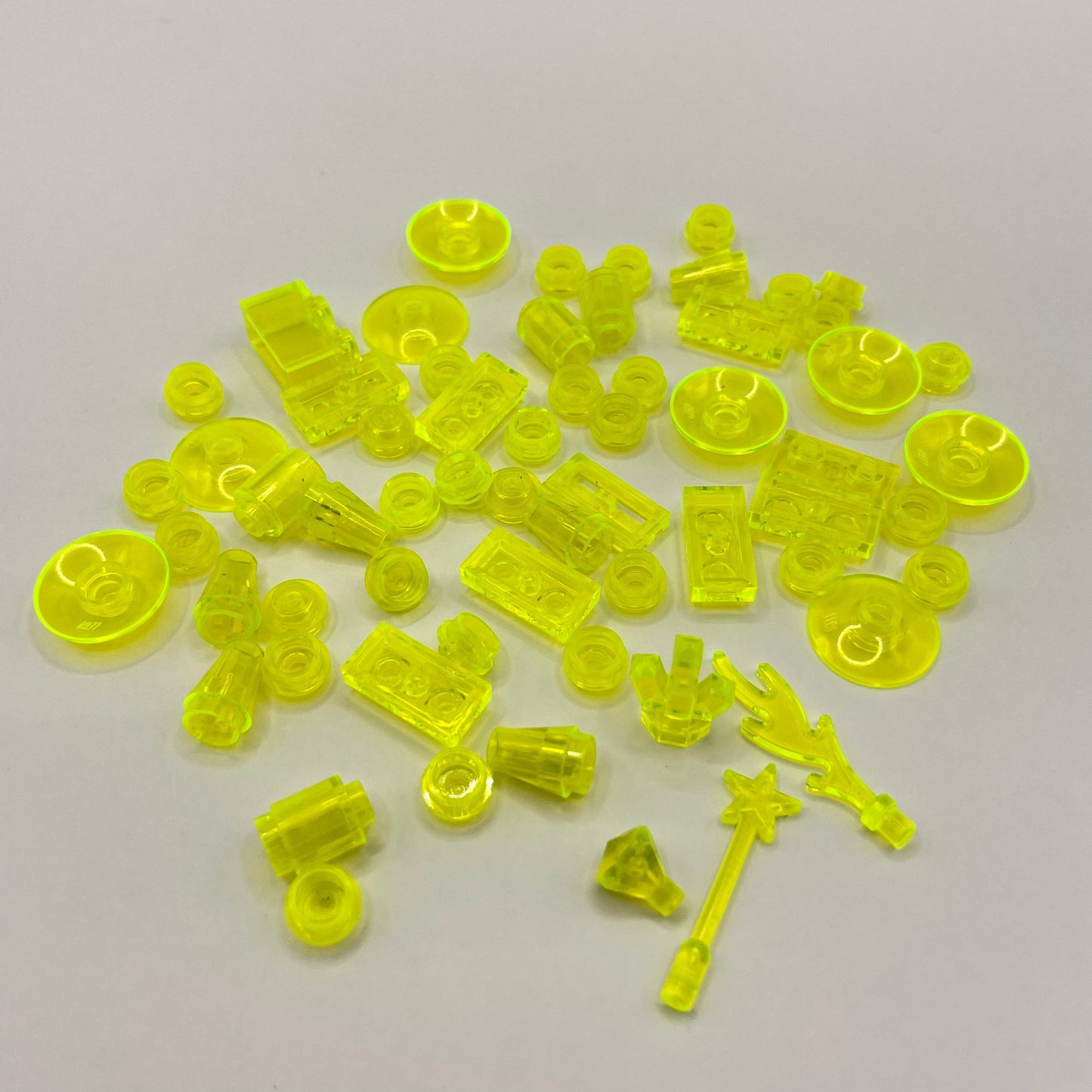 LEGO 60 Pieces Mixed Small Transparent Neon Yellow