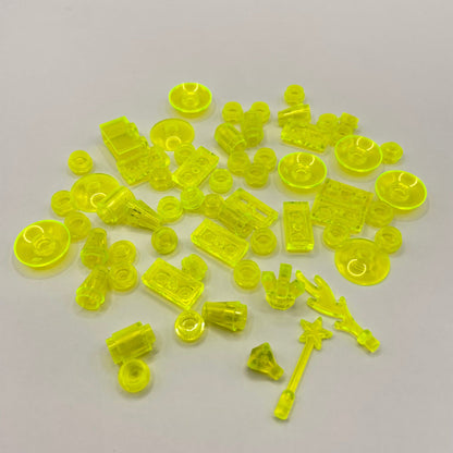 LEGO 60 Pieces Mixed Small Transparent Neon Yellow