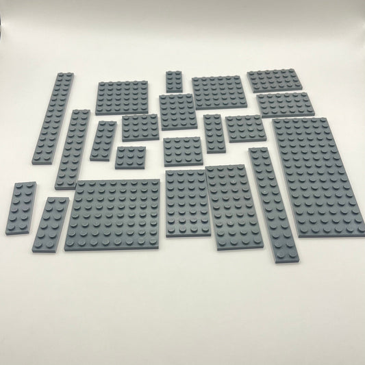 LEGO Plates, Mixed Sizes, Dark Bluish Grey, 20 Pieces