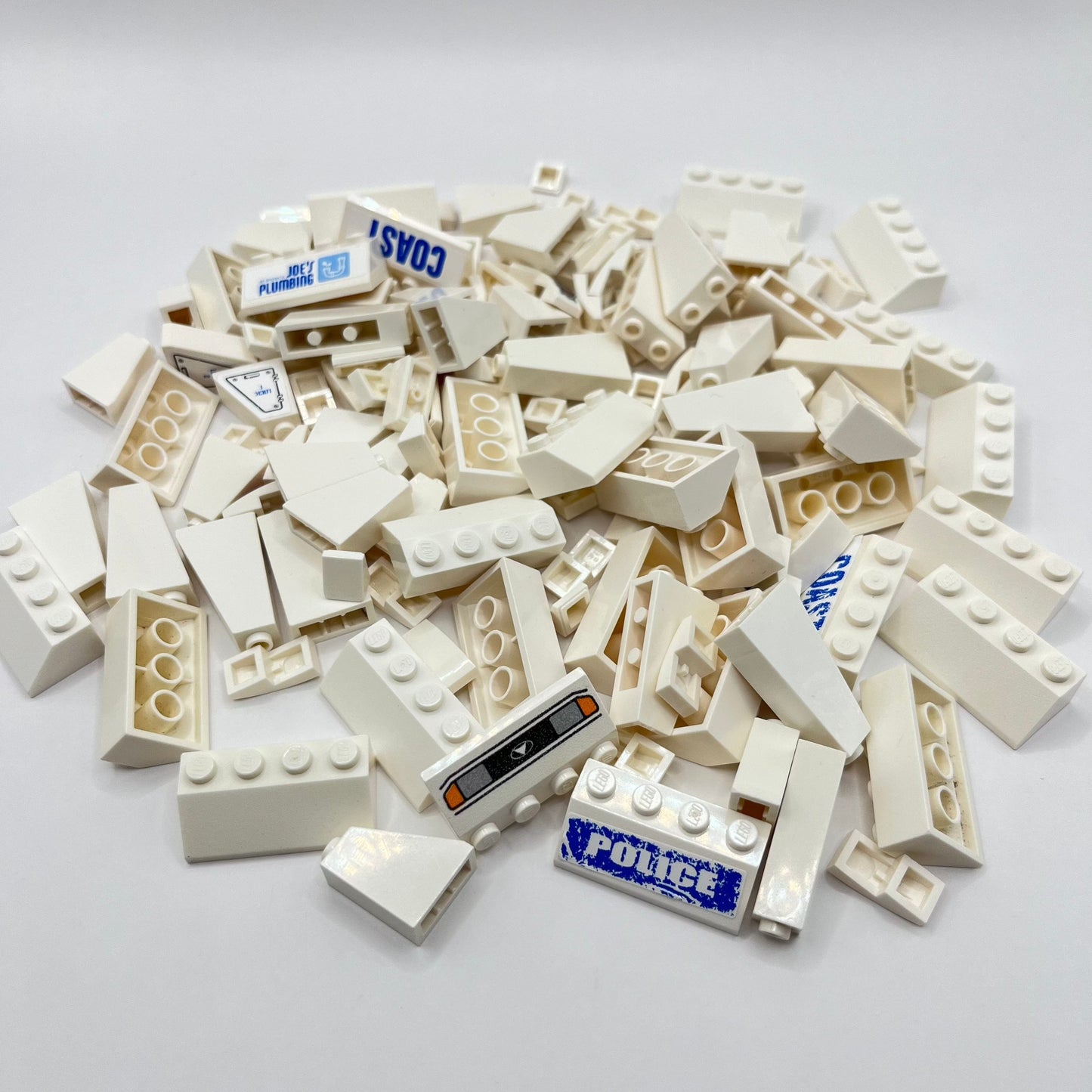 LEGO White, Slopes, Approx. 130g