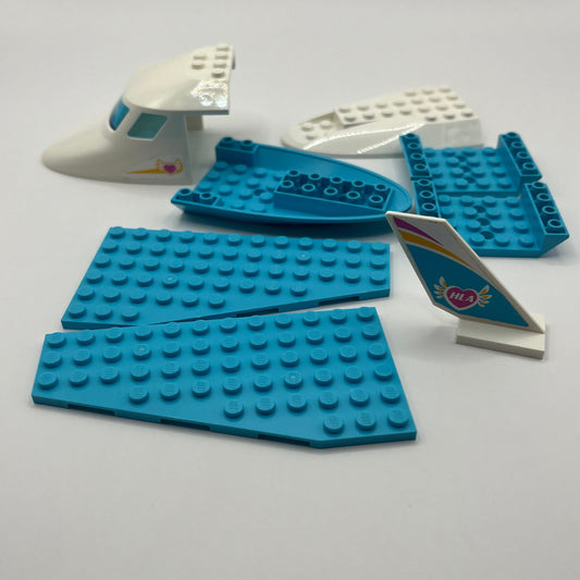 LEGO Plane Pieces, Medium Azure and White, Mixed Bag, Approx. 60g