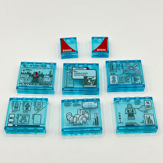 LEGO Stickered Panels, Transparent Light Blue, 8 Pieces