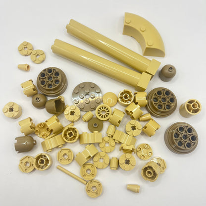 LEGO Tan, Mixed Round Pieces, Approx. 75g