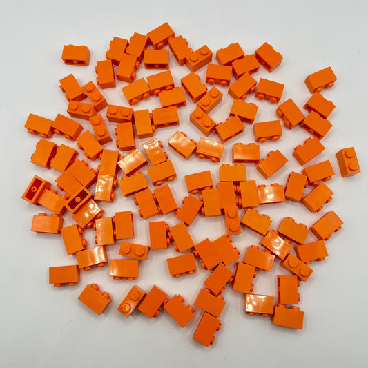 LEGO Orange Bricks, 1x2, 100 Pieces