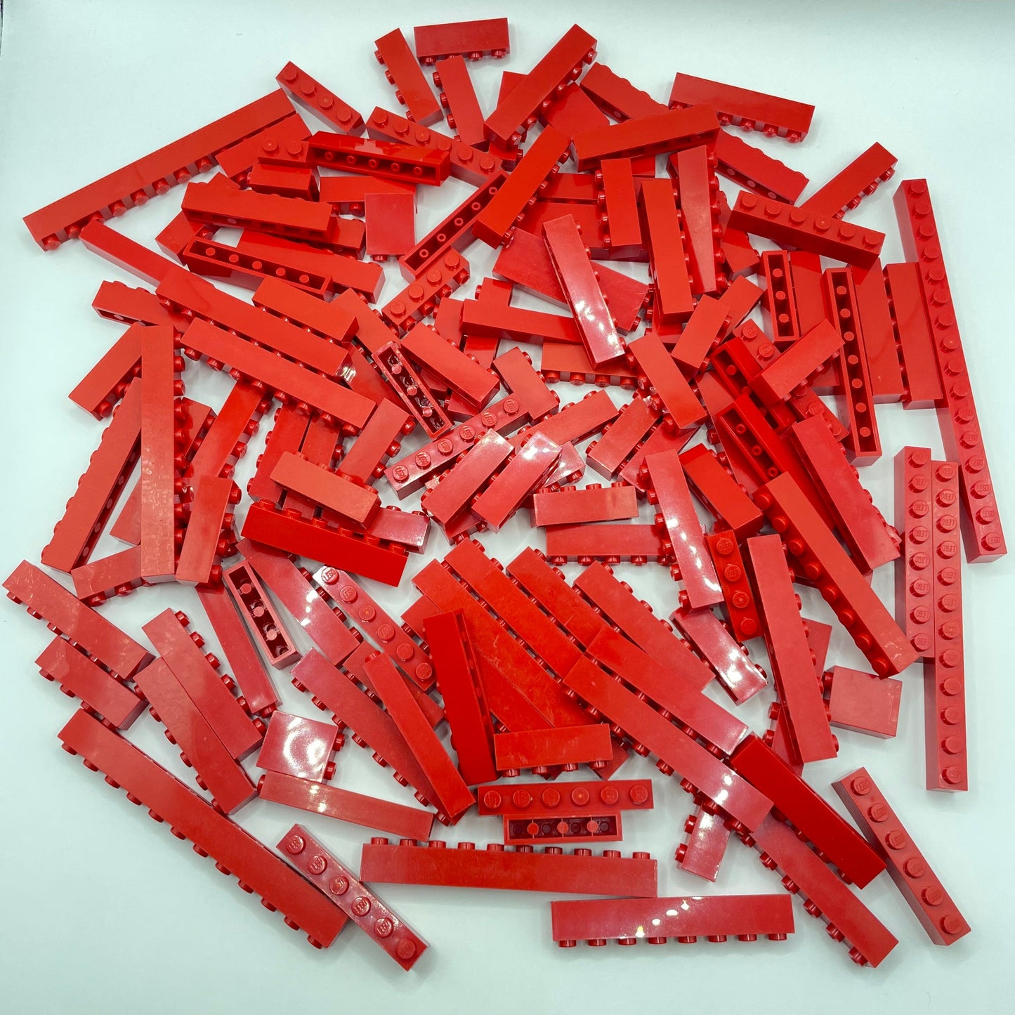 LEGO 1x Long Bricks, Red, Approx. 300g