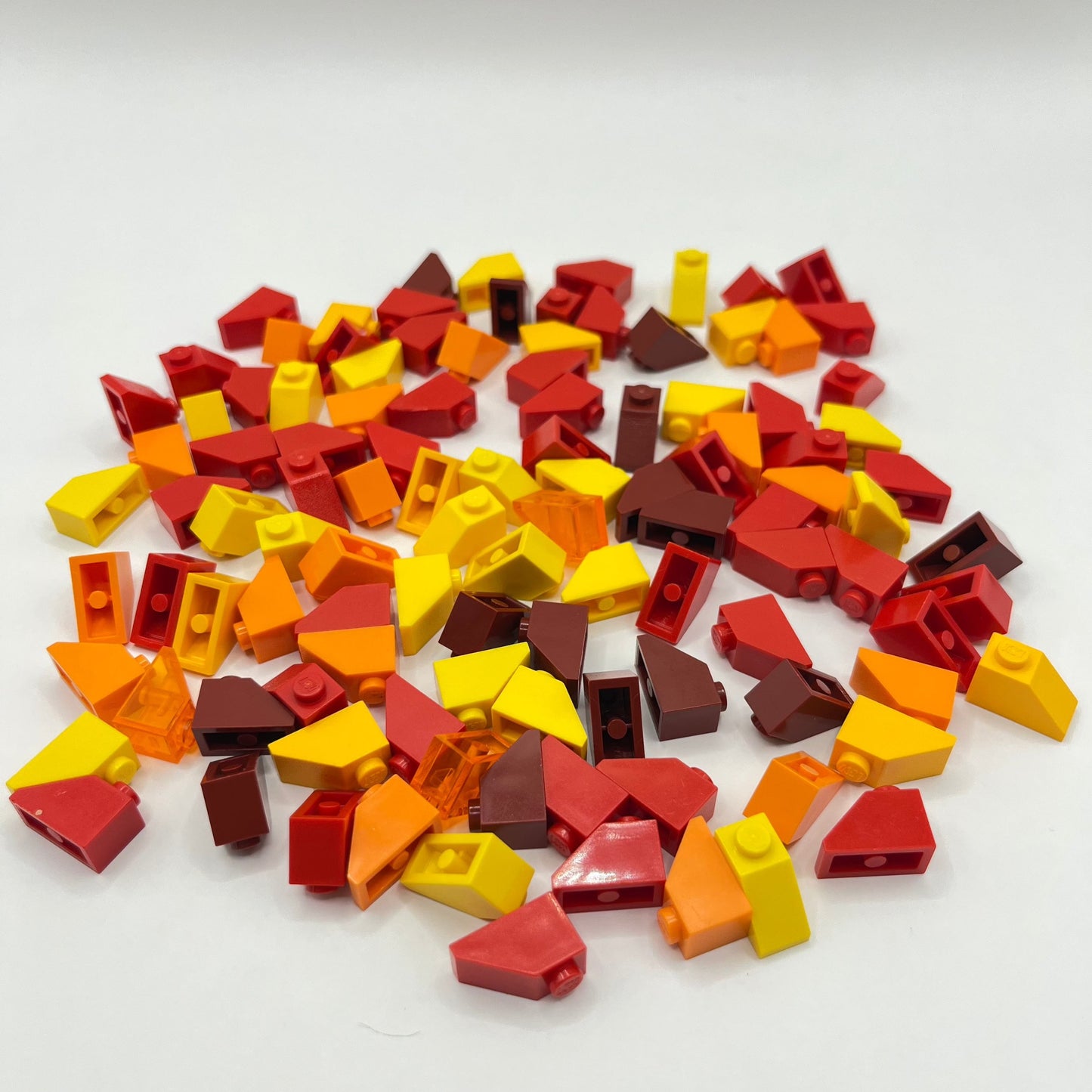 LEGO Red, Orange, Yellow, Slope Curved 3x1, 100 Pieces (50950)