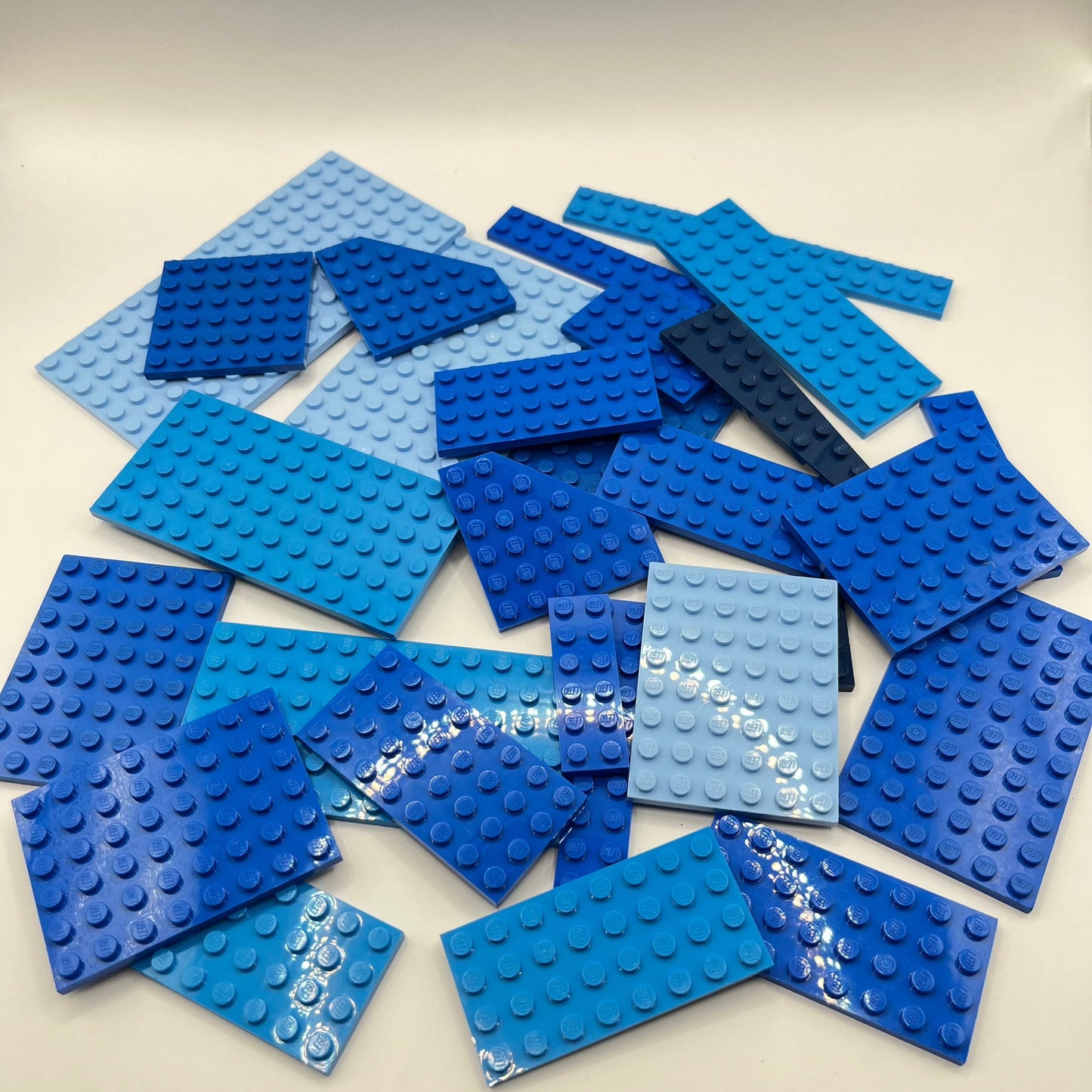 LEGO Mixed Blue, Large Plates, Approx. 160g