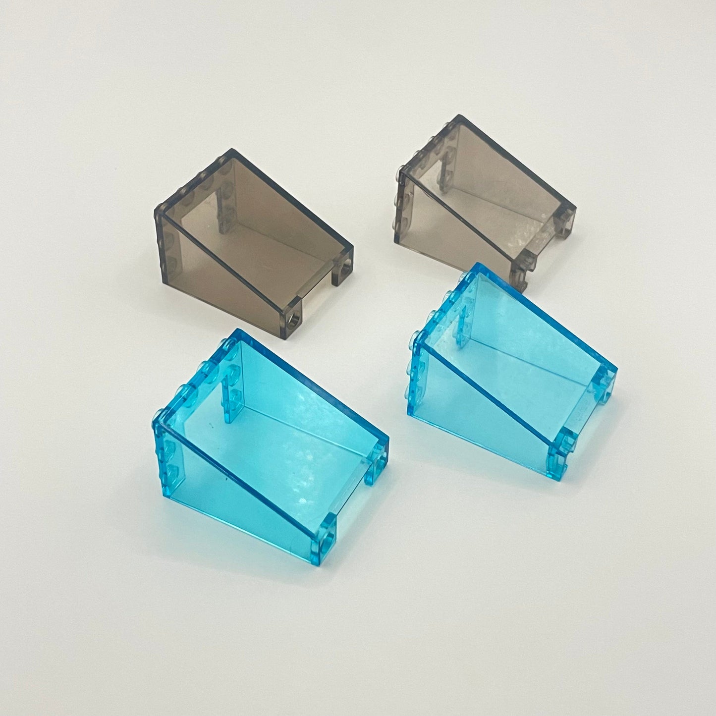 LEGO Inverted Windscreen, Transparent Brown and Blue, 4 Pieces