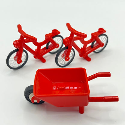 LEGO Red, Bikes and Wheel Barrow, 3 Pieces