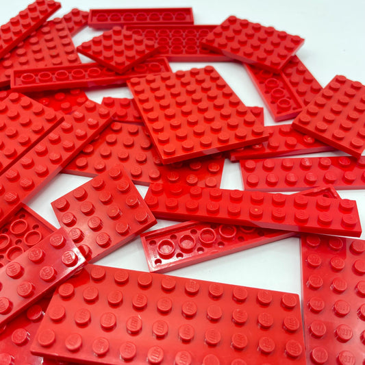 LEGO Large Plates, Red, Approx. 110g