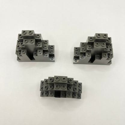 LEGO Old Dark Grey, LURP, Rock Panels, Castle, 3 Pieces