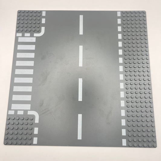 LEGO Baseplate Road, Road 6 Stud T Intersection with White Dashed lines, 32x32, 44341 (1 Piece)