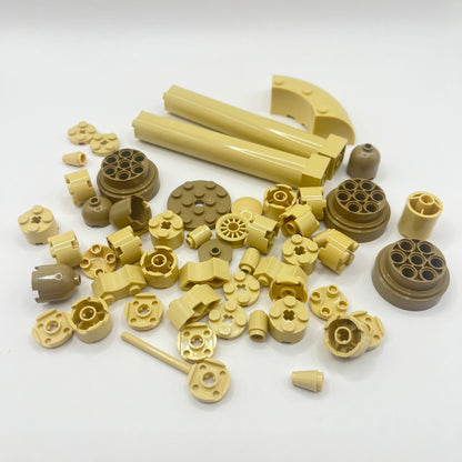 LEGO Tan, Mixed Round Pieces, Approx. 75g