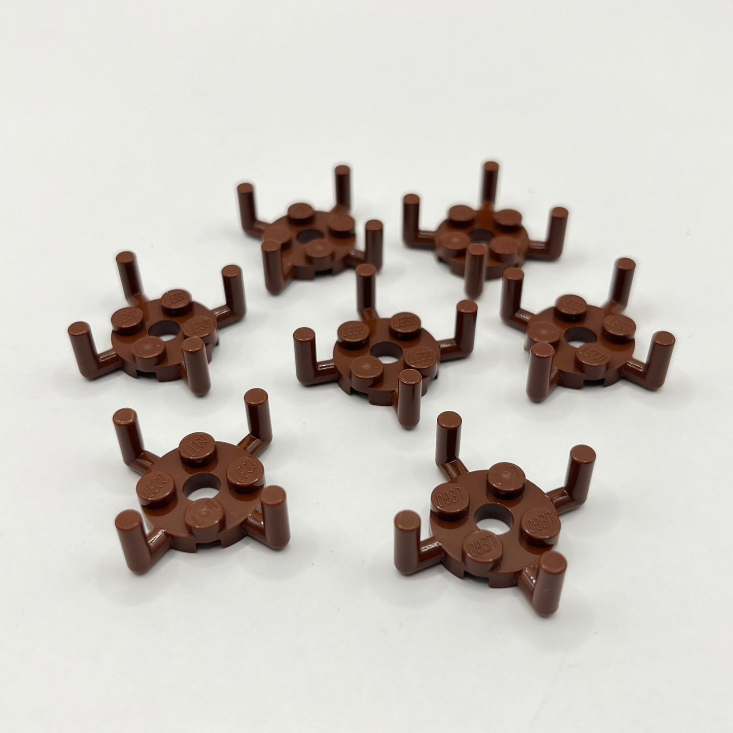 LEGO Reddish Brown, Round Plate with 4 Bar, 7 Pieces