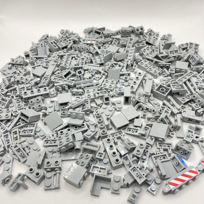 LEGO Modified Bricks, Light Bluish Grey, Bulk, SNOT, Approx. 225g