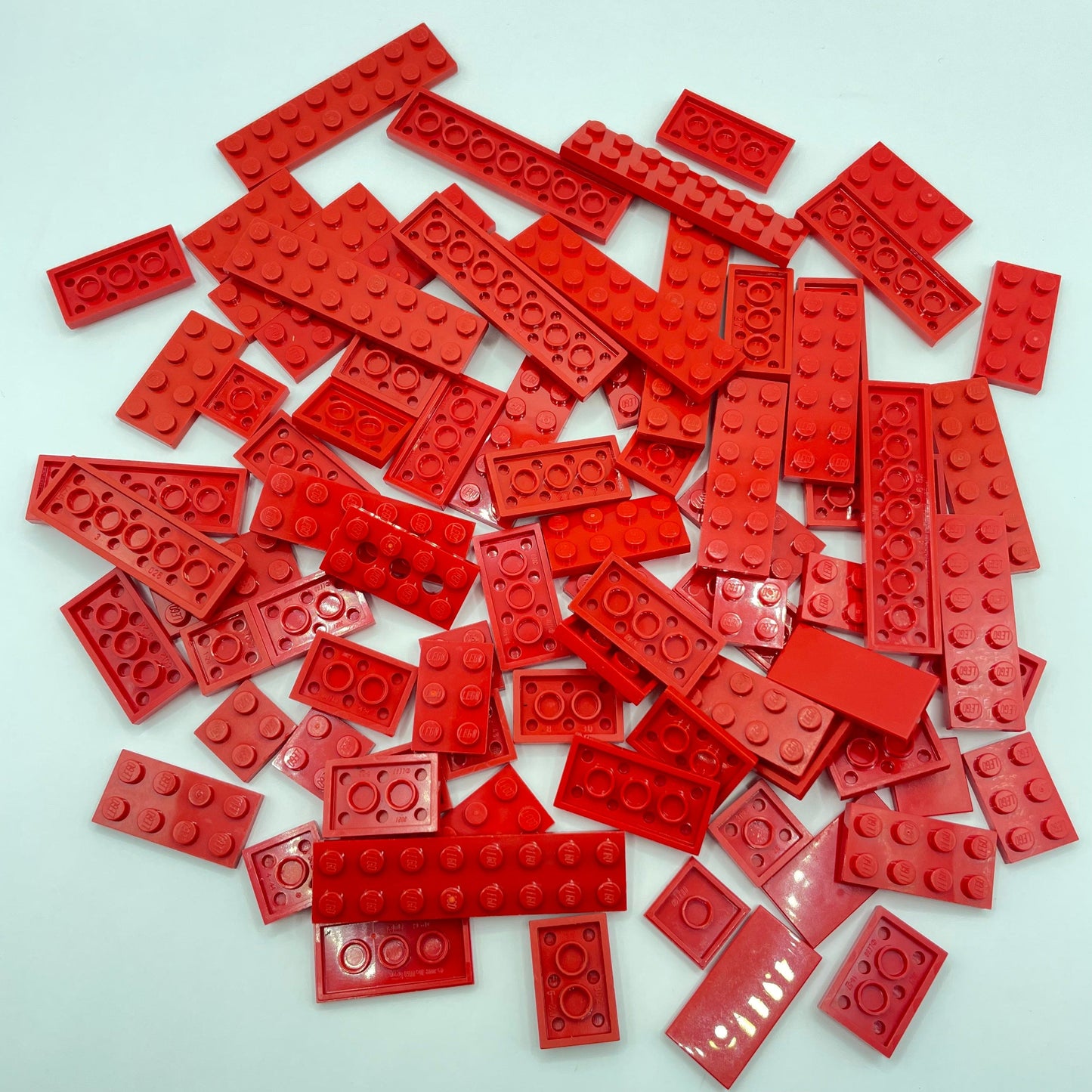 LEGO 2x Plates and Tiles, Red, Approx. 100g