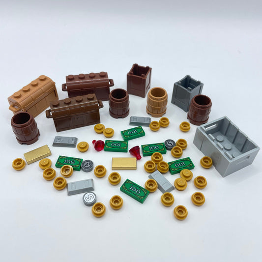 LEGO Treasure Chests, Containers, Gold, Treasure, Gems, Mixed Colours, 55 Pieces