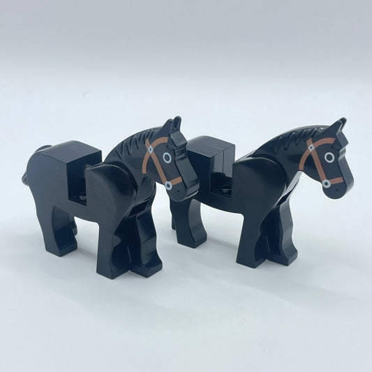 LEGO Black Horse Movable Head, 2 Pieces