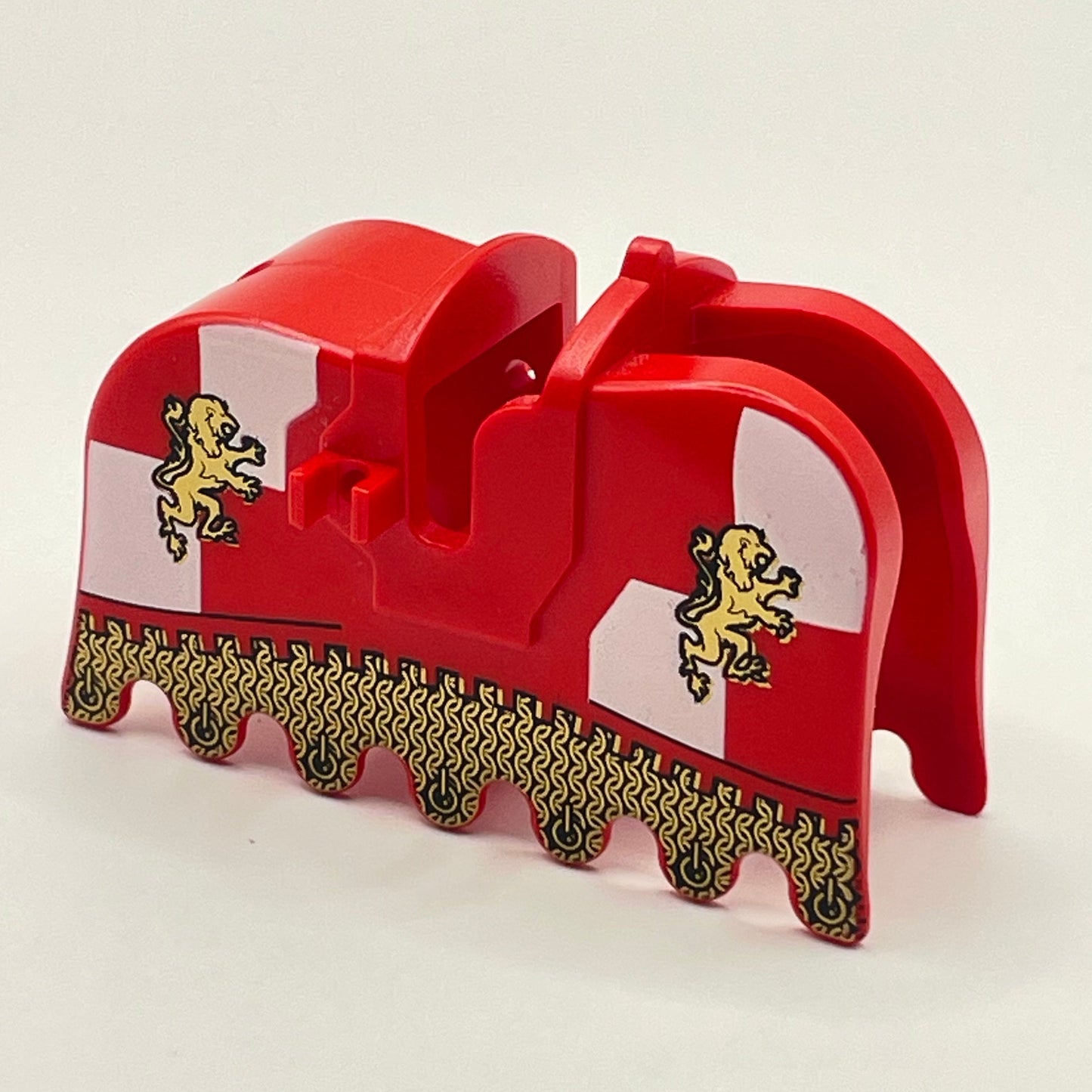 LEGO Horse Barding, Ruffled Edge with Gold Lions and Gold Chain