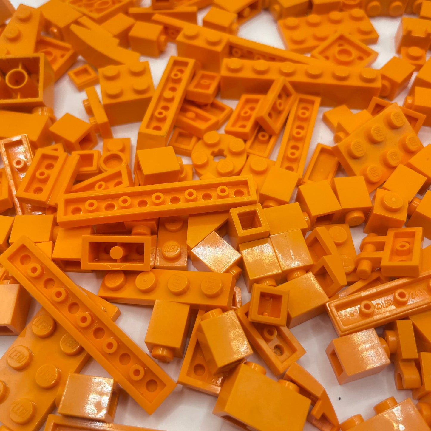 LEGO Orange Mixed Bricks, Plates, Tiles, Approx. 120g