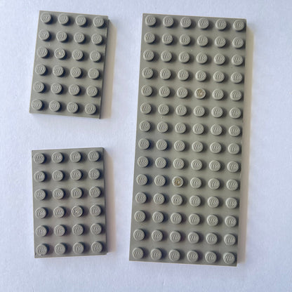 LEGO Mixed Plates, (Old) Dark Grey, 3 Pieces