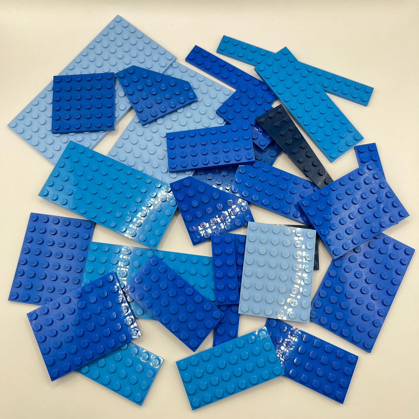 LEGO Mixed Blue, Large Plates, Approx. 160g