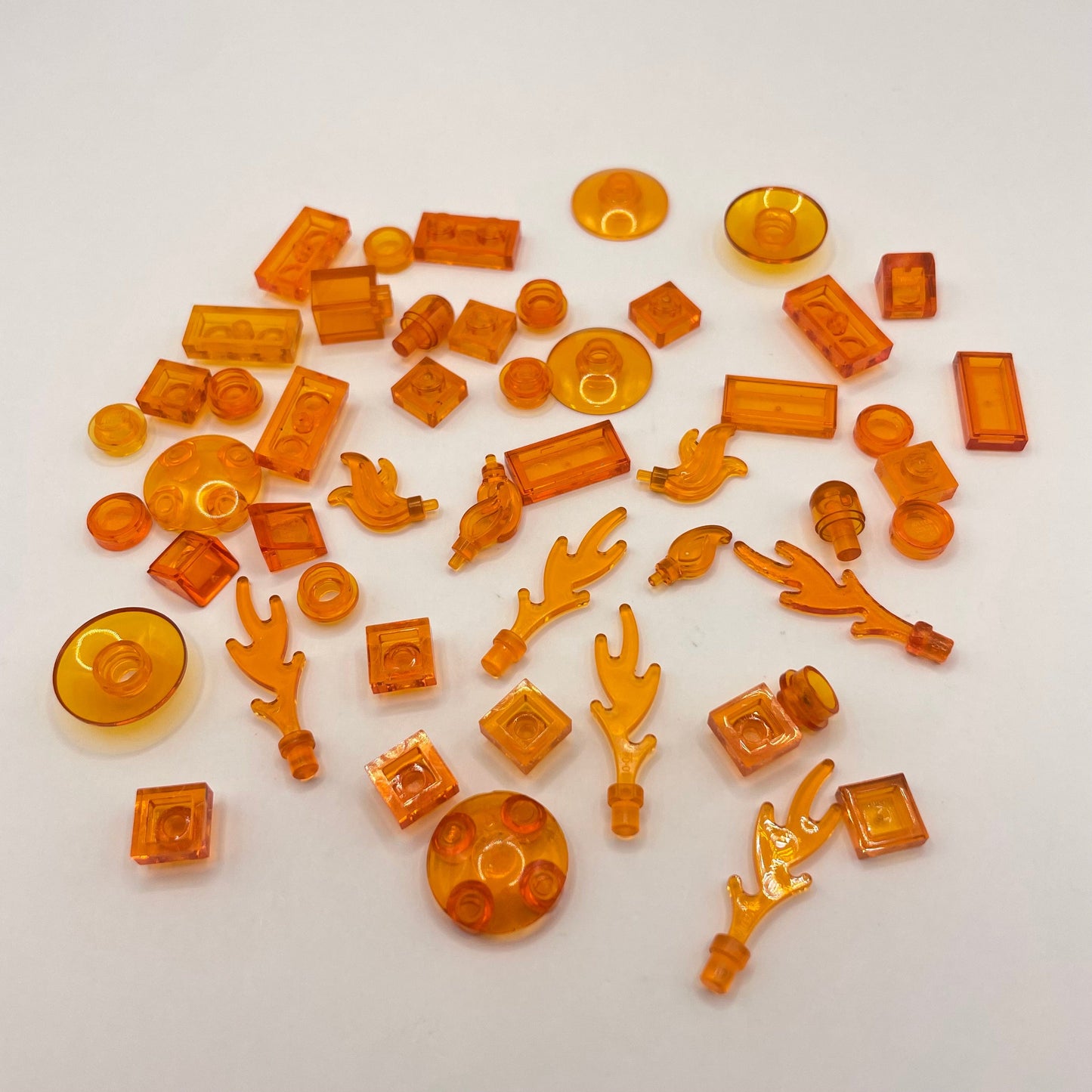 LEGO 50 Pieces Trans-Orange Plates, Flames, Energy Effects