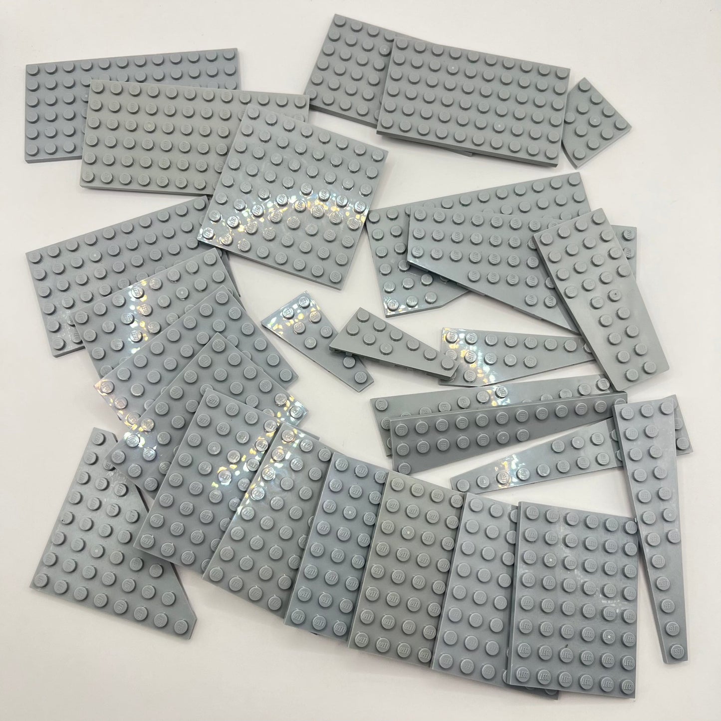 LEGO Light Bluish Grey, Plates and Wings, Approx. 150g