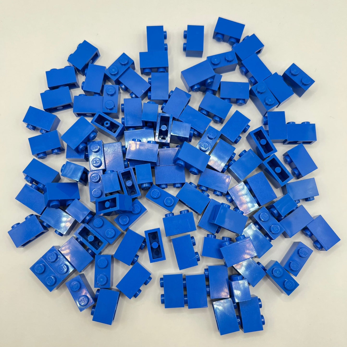 LEGO 1 x 2 Bricks, Blue, 100 Pieces