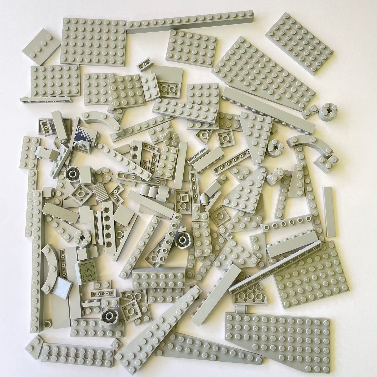 LEGO Bricks, Plates and Tiles, Light Bluish Grey, Approx. 200g