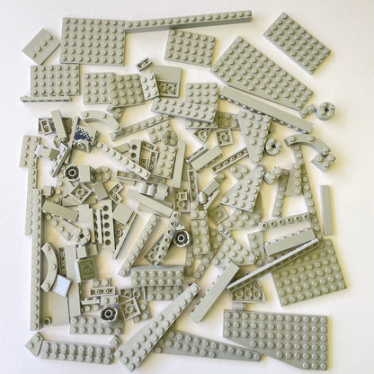 LEGO Bricks, Plates and Tiles, Light Bluish Grey, Approx. 200g