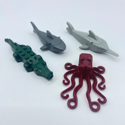 LEGO Water Animals, Shark, Octopus, Crocodile, 4 Pieces