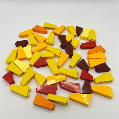 LEGO Reds, Oranges, Yellows, Mixed Slopes, Approx. 80g