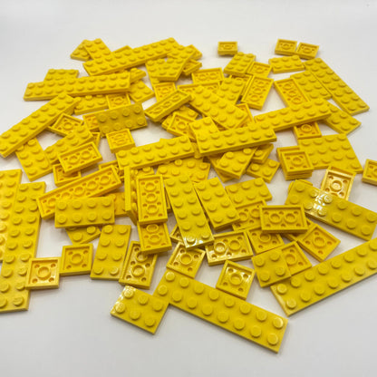 LEGO Yellow Plates, 2x Mixed Lengths, Approx. 110g