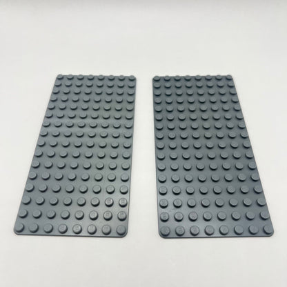 LEGO 8x16 Baseplates, Dark Bluish Grey, 2 Pieces,