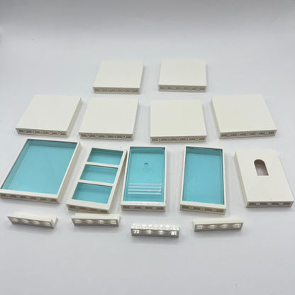 LEGO White Building, Windows, Doors, Panels, 18 Pieces