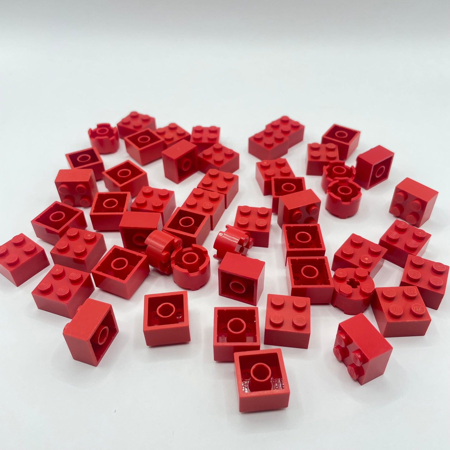 LEGO 2x2 Bricks, Red, 50 Pieces