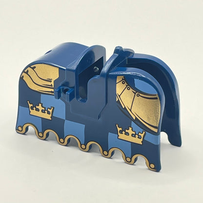 LEGO Horse Barding, Ruffled Edge with Gold Crowns and Gold Plate Armour