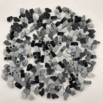 LEGO Black and Greys, Slope Inverted 45 2x1, Approx. 160g