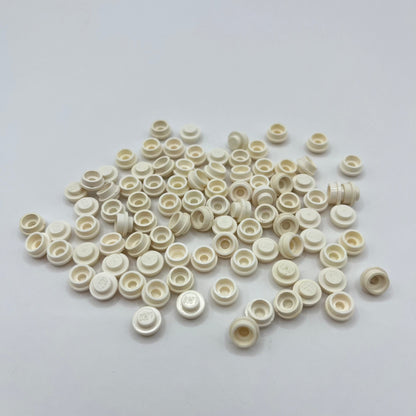 LEGO 1x1 Round Plates, White, 100 Pieces