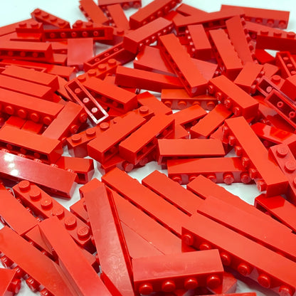 LEGO 1x Long Bricks, Red, Approx. 300g