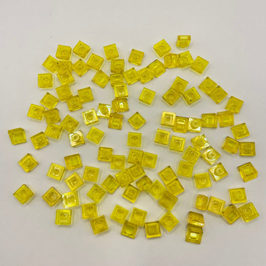 LEGO 1x1 Plate and Cheese Slopes, 100 Pieces Transparent Yellow