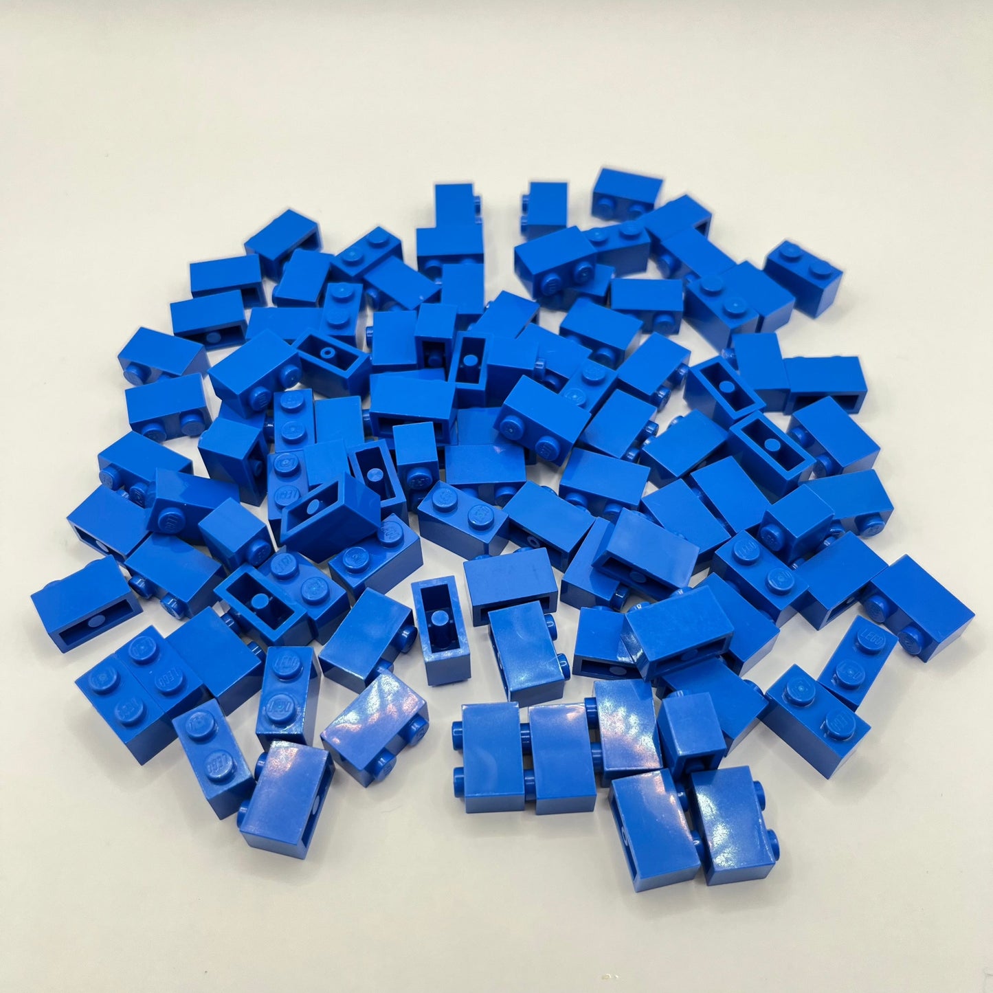 LEGO 1 x 2 Bricks, Blue, 100 Pieces